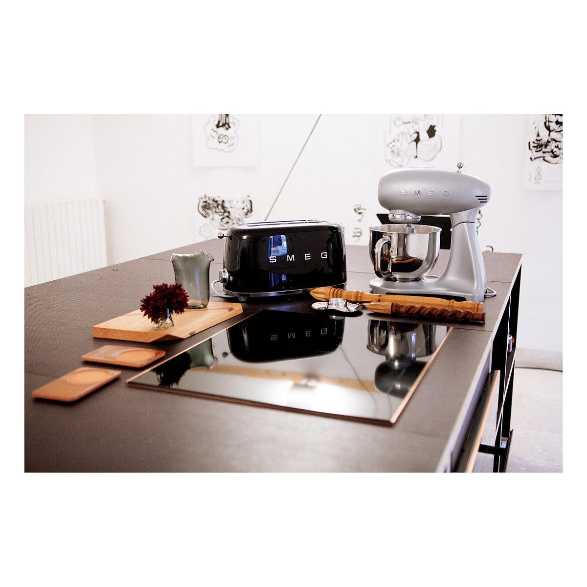 SMEG TSF02BLEU Toaster 4 Scheiben Schwarz