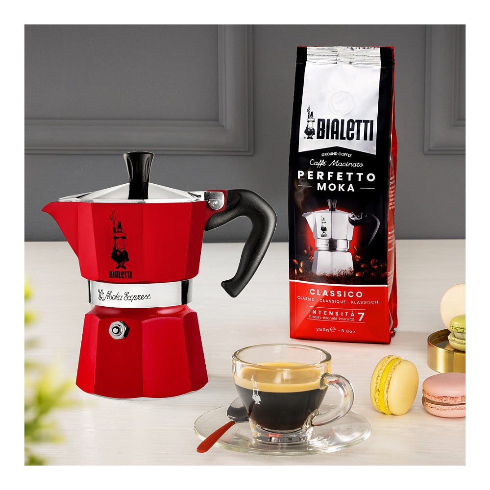 Bialetti Mokka-Express Kanne 3 Tassen Passion Red