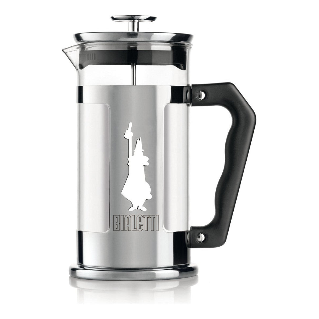 Bialetti Preziosa French-Press - Kaffee- und Teebereiter - silber/schwarz - Edelstahl/Glas - 1l