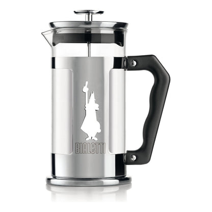 Bialetti Preziosa French-Press - Kaffee- und Teebereiter - silber/schwarz - Edelstahl/Glas - 1l