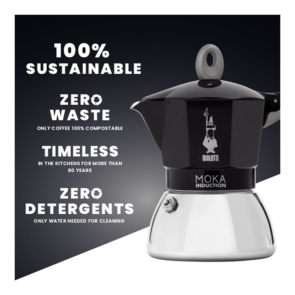 Bialetti Mokka-Kanne 0,9 l Moka Induktion *schwarz*
