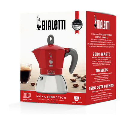 Bialetti Mokka-Kanne 0,2 l Moka Induktion rot