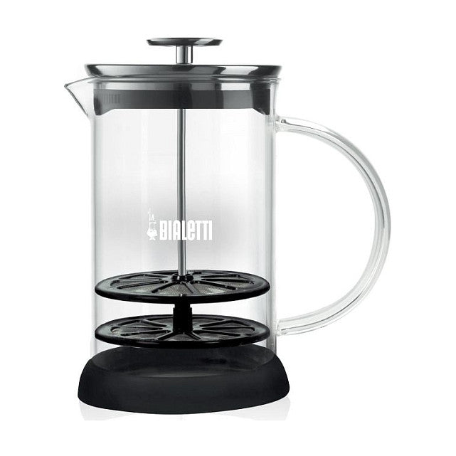 Bialetti Cappuccinatore Milchaufschäumer - für die Mikrowelle - silber/schwarz - Borosilikat-Glas - 500ml