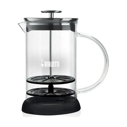 Bialetti Cappuccinatore Milchaufschäumer - für die Mikrowelle - silber/schwarz - Borosilikat-Glas - 500ml