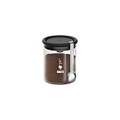 Bialetti Kaffee-Aromabehälter aus Glas - für 250g Kaffee - Deckel mit Standvorrichtung - inkl. Löffel