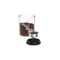 Bialetti Kaffee-Aromabehälter aus Glas - für 250g Kaffee - Deckel mit Standvorrichtung - inkl. Löffel