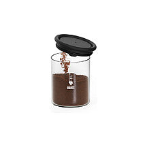Bialetti Kaffee-Aromabehälter aus Glas - für 250g Kaffee - Deckel mit Standvorrichtung - inkl. Löffel