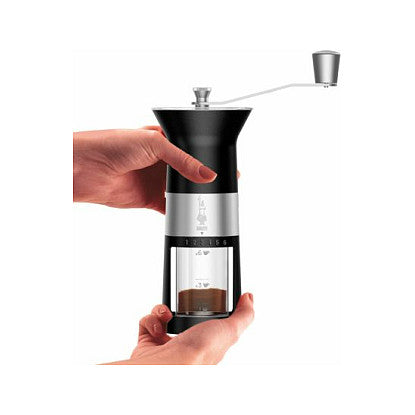 Bialetti Premium-Kaffeemühle (manuell) mit Edelstahlmahlwerk - schwarz