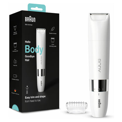 Braun Body BS1000 Mini-Krperhaartrimmer (wei/chrom)