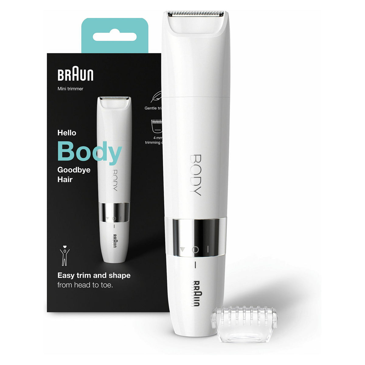 Braun Body BS1000 Mini-Krperhaartrimmer (wei/chrom)