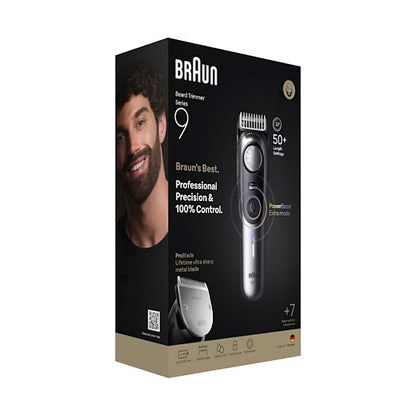 Braun Series 9 Beard Trimmer BT9520 244848 Akku/Netz satin chrome 7 Aufsätze Rei