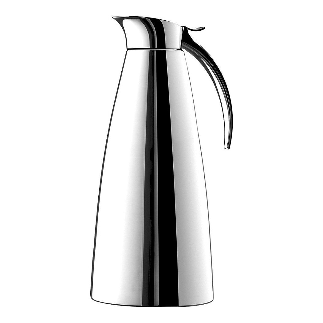 Emsa 502664 Eleganza Isolierkanne, 1,3 Liter, Easy Open Verschluss, edelstahl