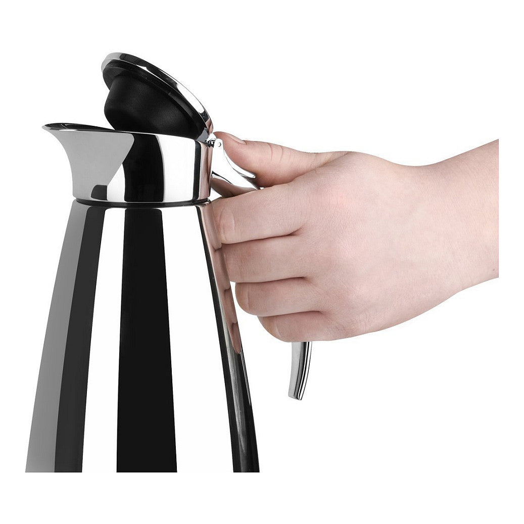 Emsa 502489 Isolierkanne, Edelstahl, 1 Liter, Easy Open Verschluss, Eleganza