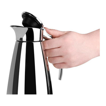 Emsa 502488 Isolierkanne, Edelstahl, 0.6 Liter, Easy Open Verschluss, Eleganza