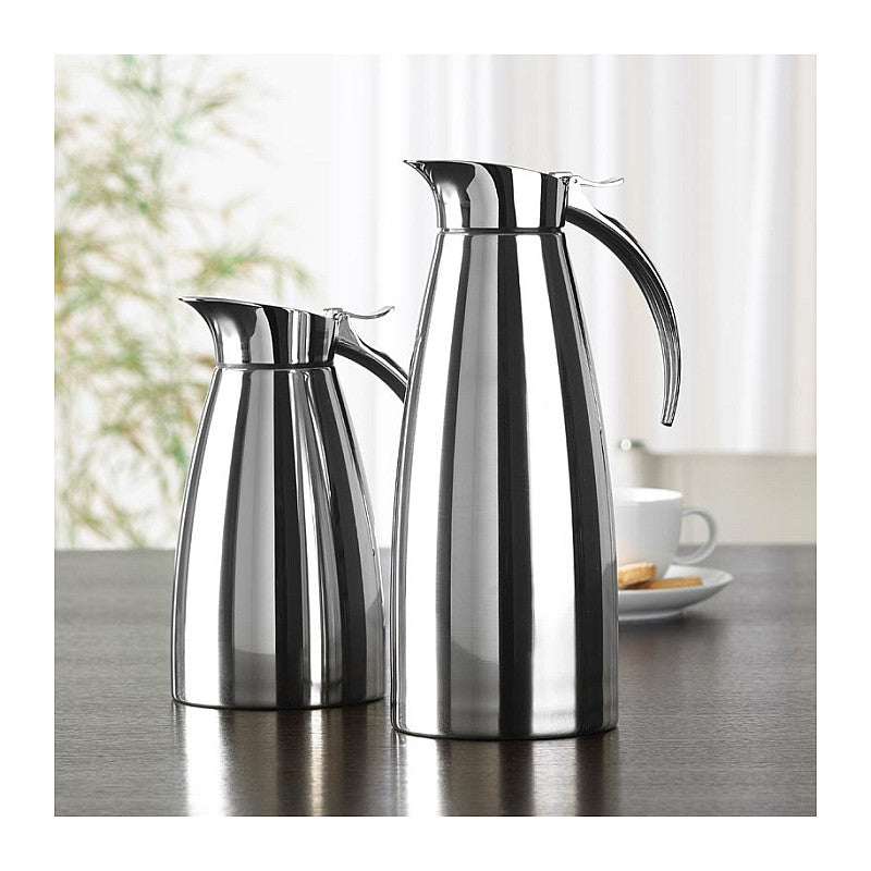 Emsa 502663 Isolierkanne. Edelstahl. 0.3 Liter. Easy Open Verschluss. Eleganza