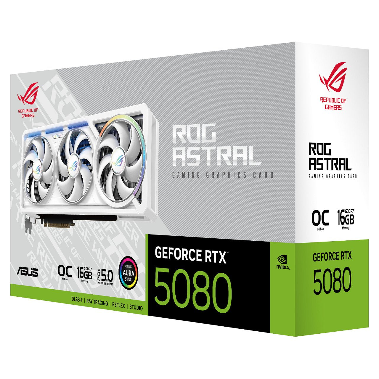 RTX 5080 16G ASUS ROG ASTRAL OC 3 Fan white