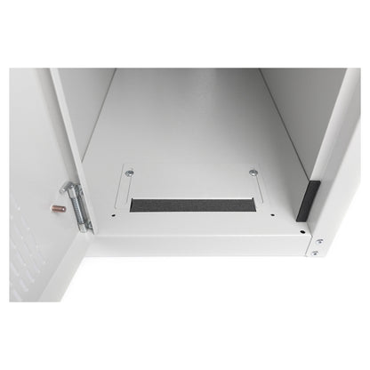 PC Schrank für Computergehäuse Glastür Digitus. inkl. Castorgruppe. Farbe Grau RAL 7035