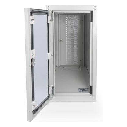 PC Schrank für Computergehäuse Glastür Digitus. inkl. Castorgruppe. Farbe Grau RAL 7035