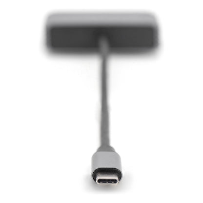 Adapter DIGITUS mini DP + VGA Adapter 20cm 4K/30Hz Silber Aluminium Gehäuse