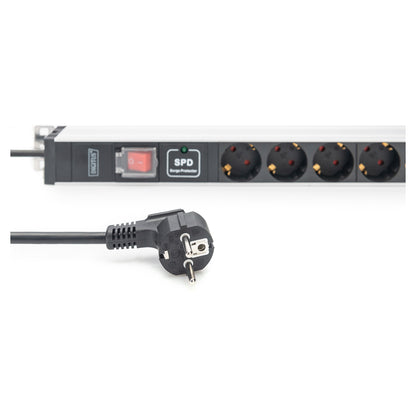 DIGITUS PDU 1HE 12xSchuko 16A Ausgänge 230V/16A schwarz