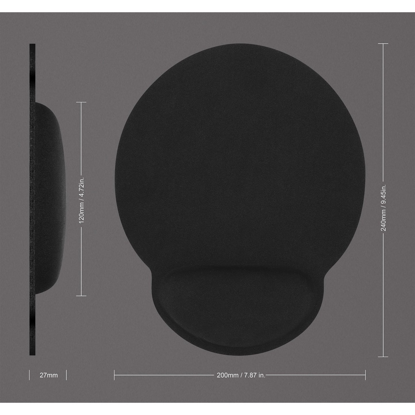 MANHATTAN Mauspad Schaumstoff mit Handballenauflage schwarz retail