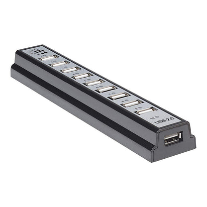 MANHATTAN USB-HUB 10-Port USB 2.0 Desktop Hub schwarz