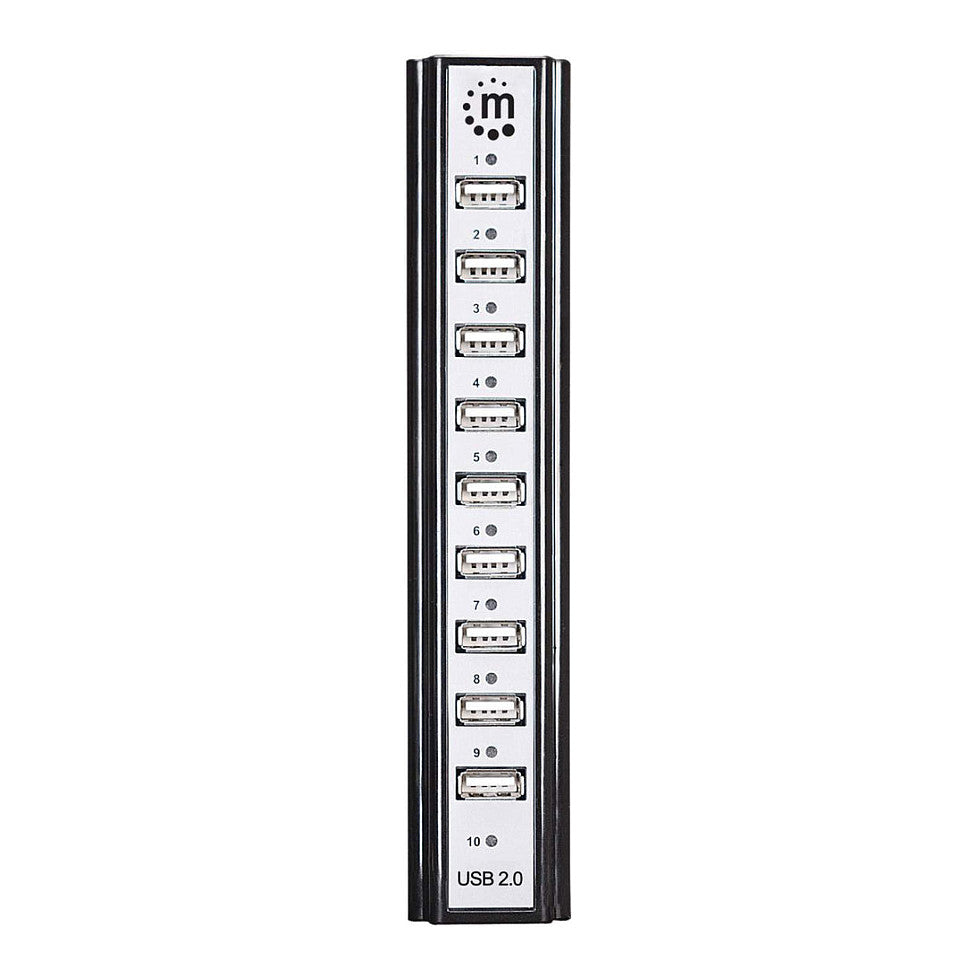 MANHATTAN USB-HUB 10-Port USB 2.0 Desktop Hub schwarz