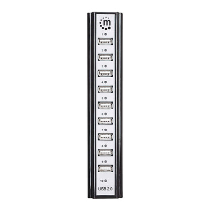 MANHATTAN USB-HUB 10-Port USB 2.0 Desktop Hub schwarz