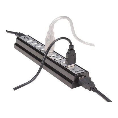 MANHATTAN USB-HUB 10-Port USB 2.0 Desktop Hub schwarz