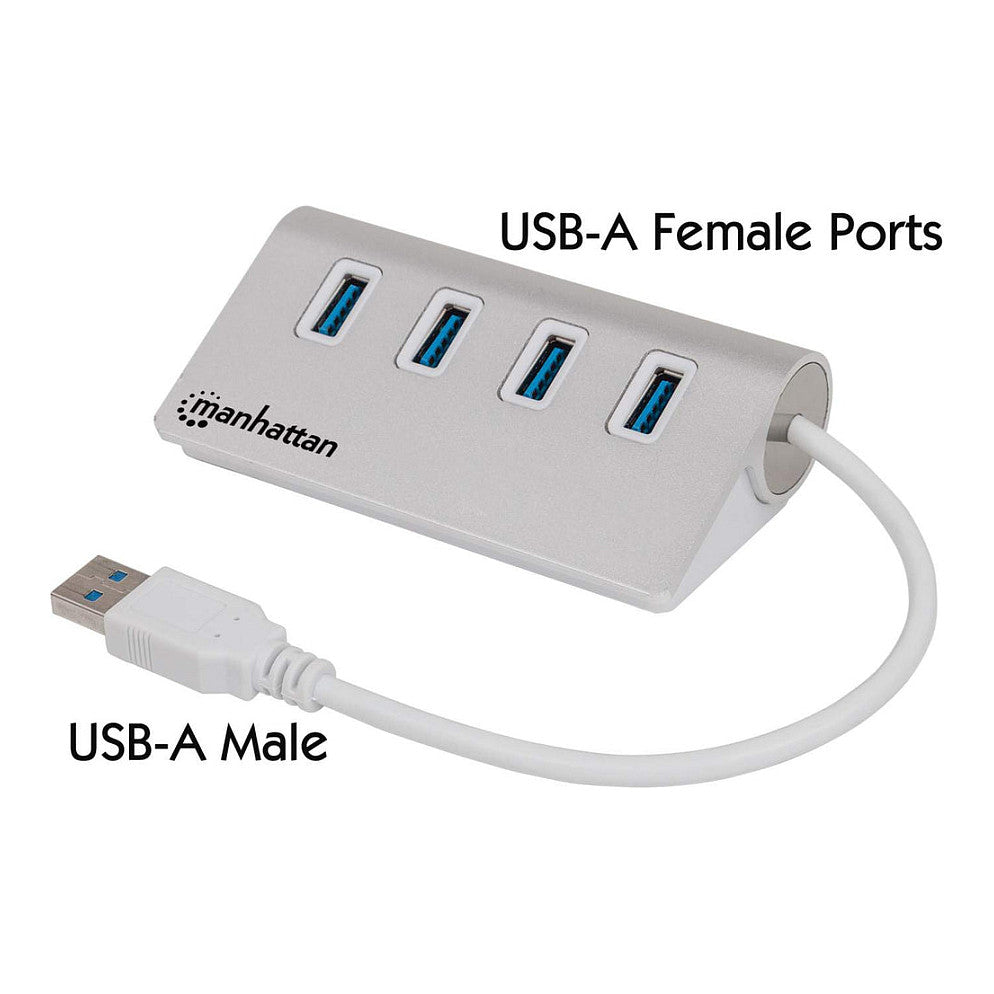 MANHATTAN Hub 4-Port 4xUSB3.0 Alu Strom: USB