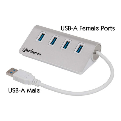 MANHATTAN Hub 4-Port 4xUSB3.0 Alu Strom: USB