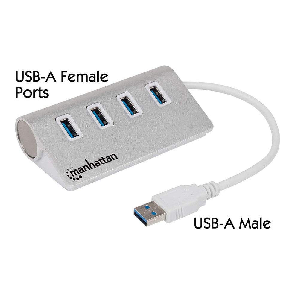 MANHATTAN Hub 4-Port 4xUSB3.0 Alu Strom: USB