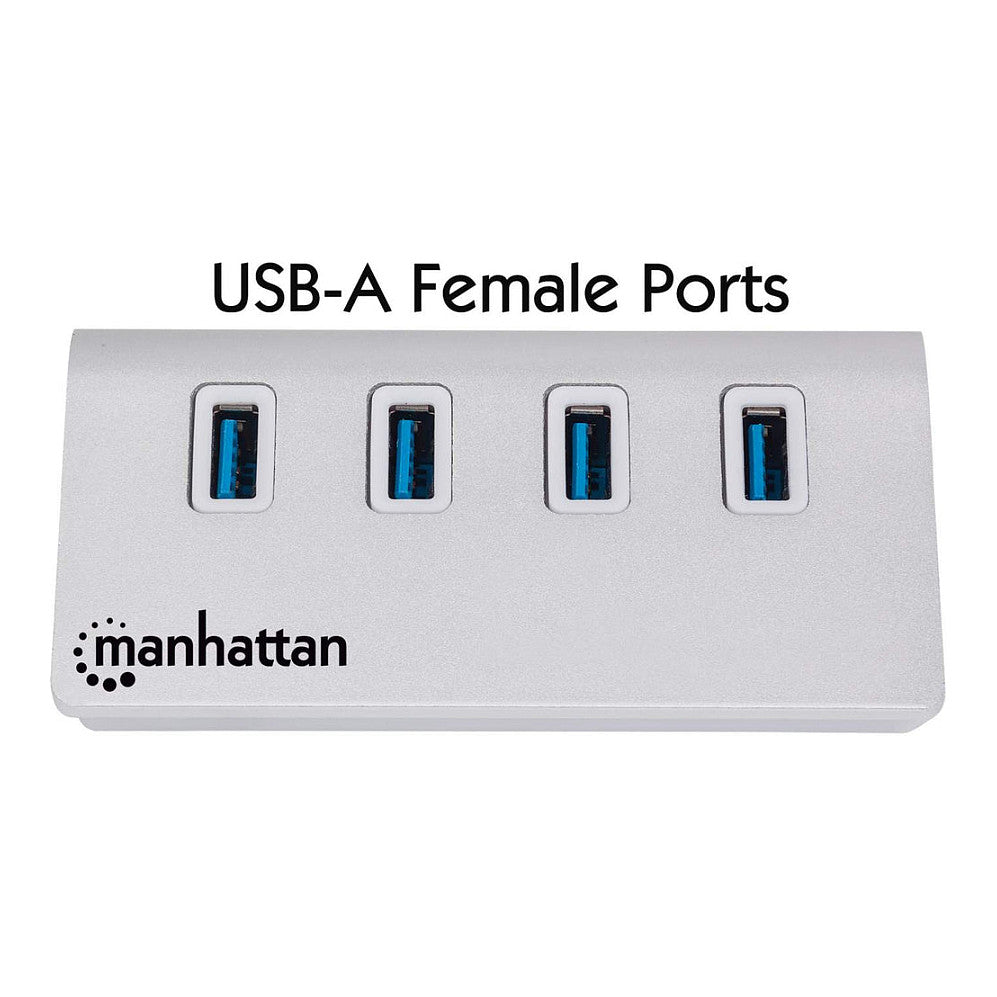 MANHATTAN Hub 4-Port 4xUSB3.0 Alu Strom: USB