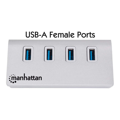 MANHATTAN Hub 4-Port 4xUSB3.0 Alu Strom: USB