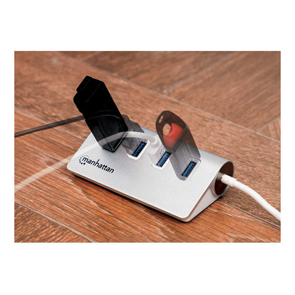 MANHATTAN Hub 4-Port 4xUSB3.0 Alu Strom: USB