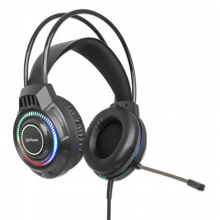 MANHATTAN RGB LED Over-Ear USB Gaming-Headset Kabelgebunden