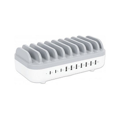 MANHATTAN 10-Port USB-Ladestation 120W weiß/grau