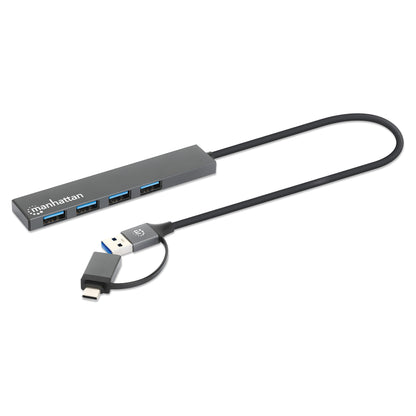 MANHATTAN Kombo-Hub 4Port USB 3.0 Typ-C/Typ-A 4xUSB-A Buchse