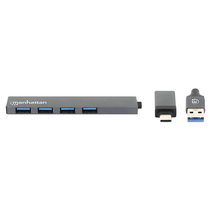 MANHATTAN Kombo-Hub 4Port USB 3.0 Typ-C/Typ-A 4xUSB-A Buchse
