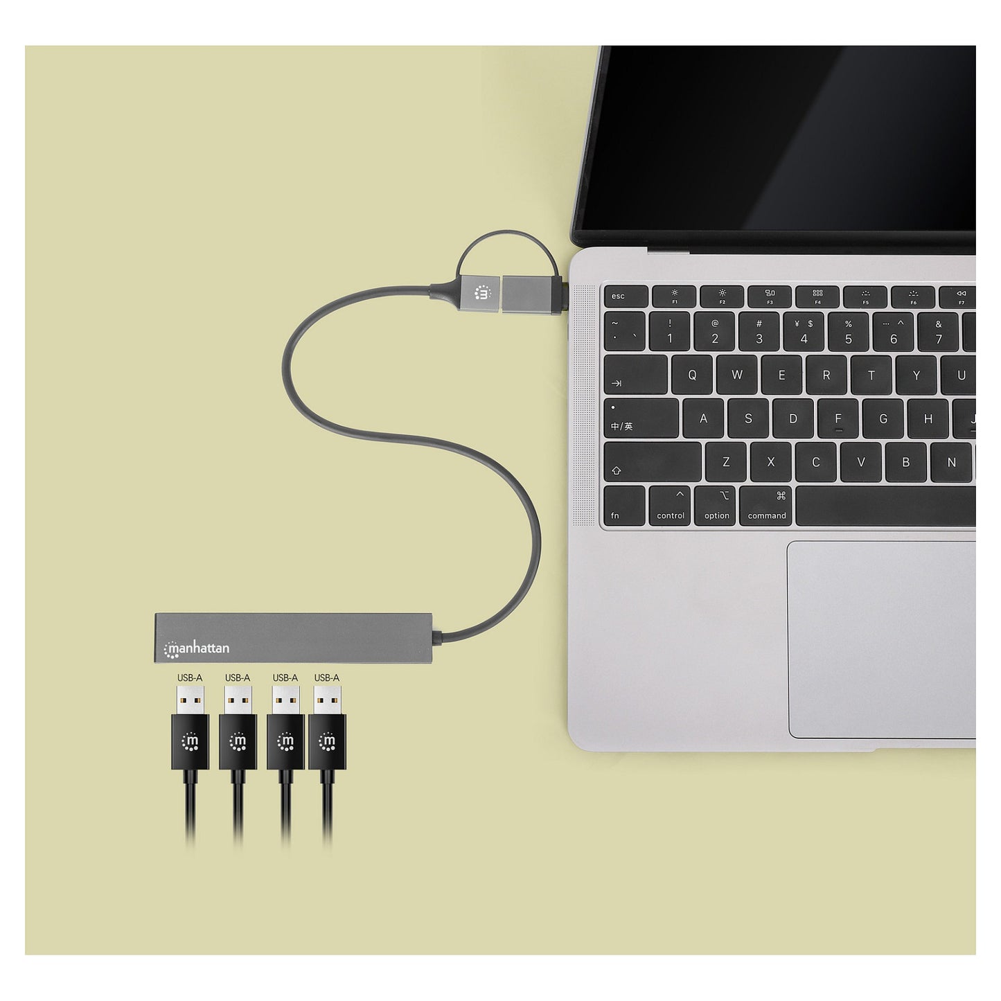 MANHATTAN Kombo-Hub 4Port USB 3.0 Typ-C/Typ-A 4xUSB-A Buchse