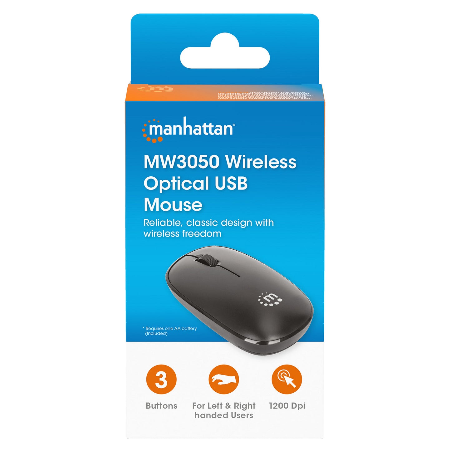 MANHATTAN MW3050 Kabellose USB-Maus 3 Tasten Mausrad schwarz