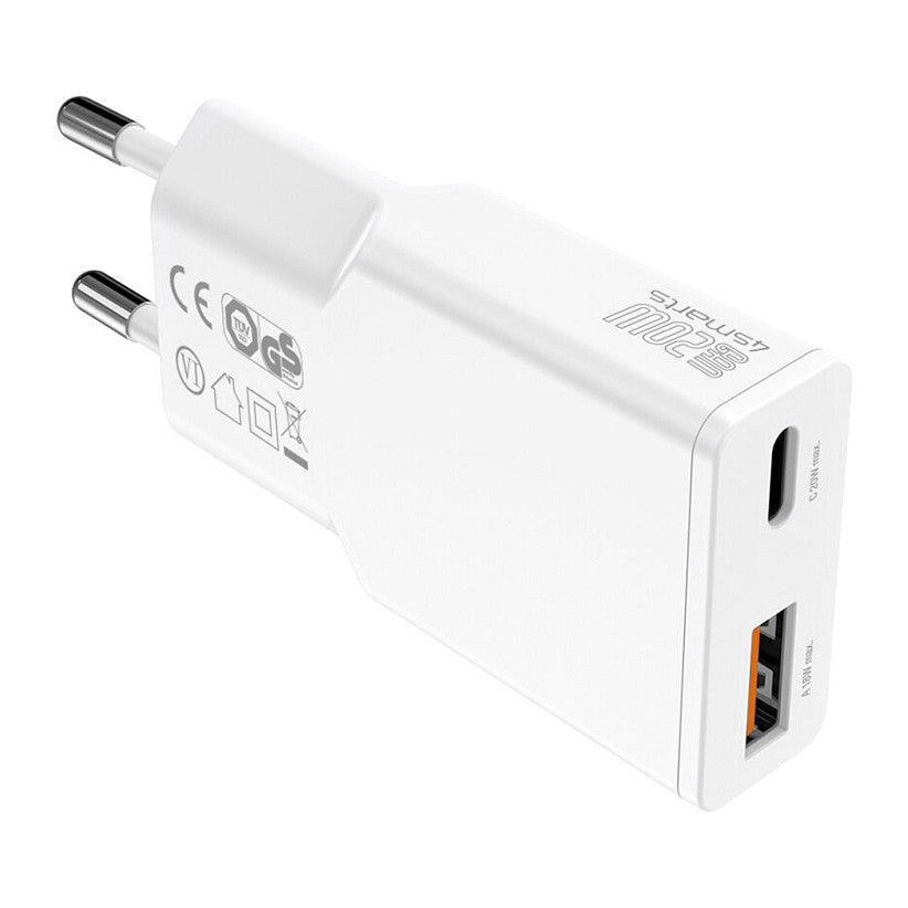 4smarts Ladegert PDPlug Duos Slim 20W GaN USB-C/A+USB-C Kabel