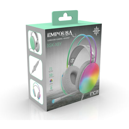 INCA Gaming Headset IGK-X8Y 7.1, USB, RGB-LED mint