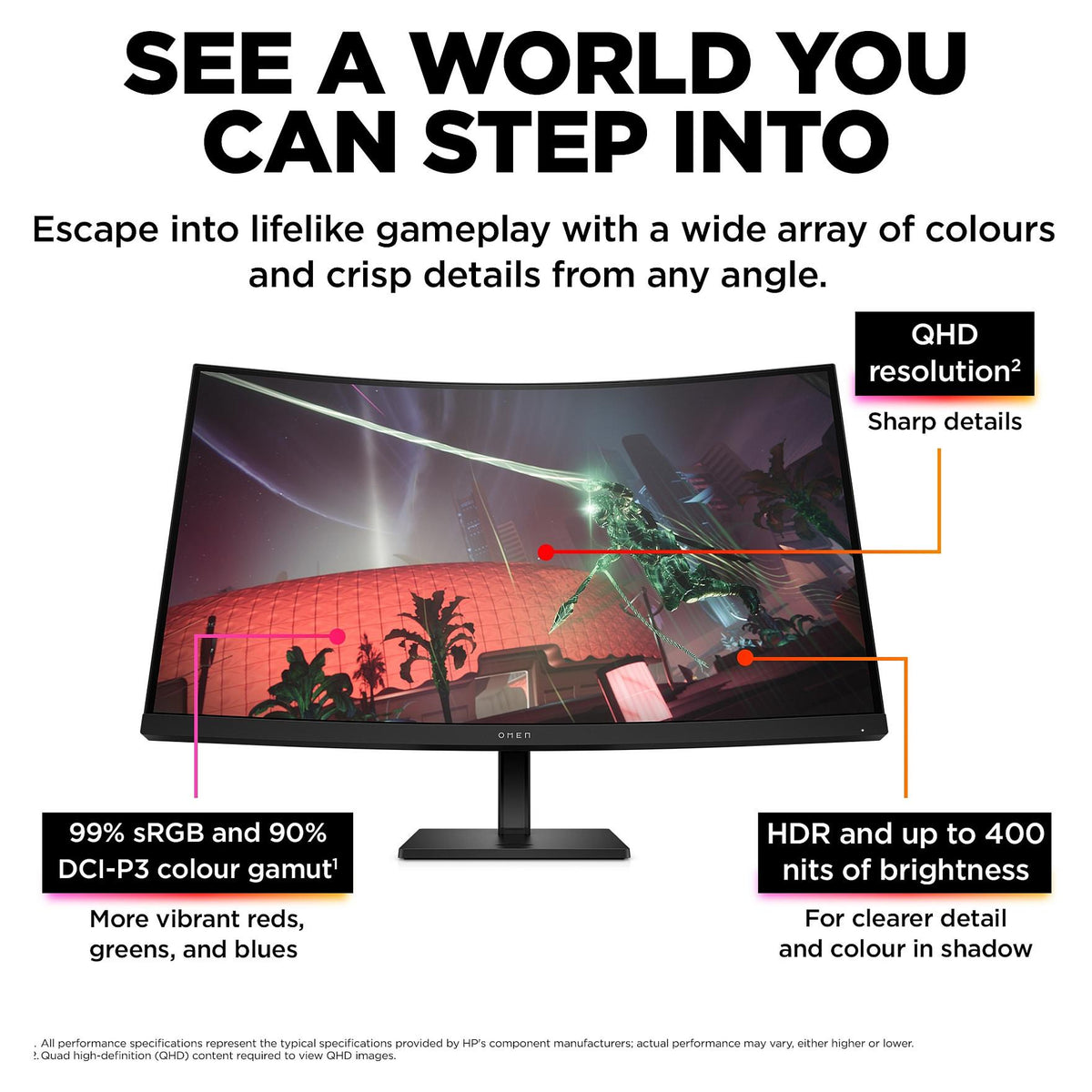 HP OMEN 32c Curved Gaming-Monitor 80cm (31,5 Zoll)