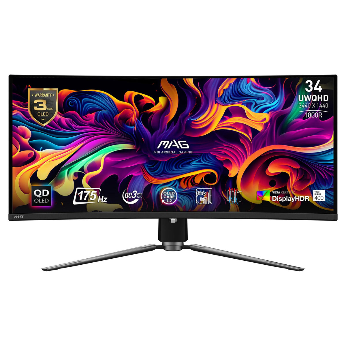MSI Monitor MAG 341CQP QD-OLED QDOLED (9S6-3DD04T-001) (9S63DD04T001)