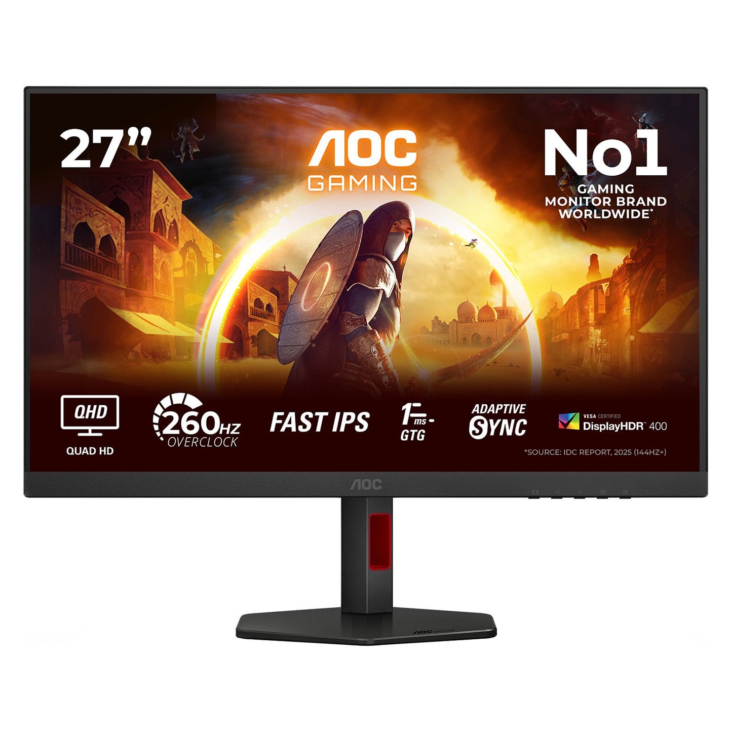 68,6 cm/27" (2560×1440) AOC 27G4ZR 16:9 QHD Fast IPS 1 ms 240 Hz HDMI 2.0 DisplayPort VESA Black