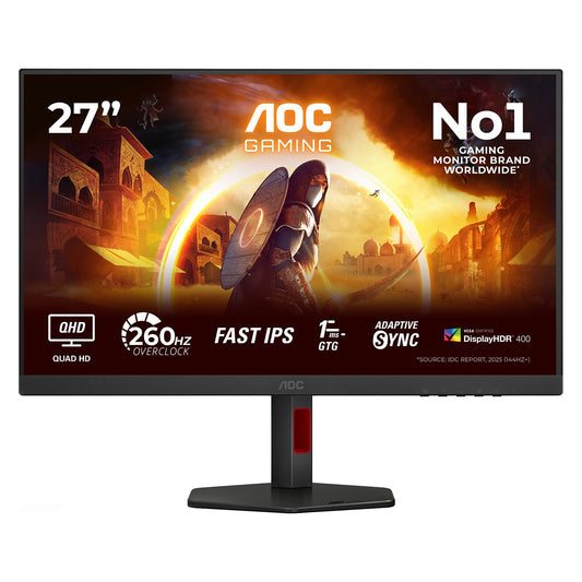 68,6 cm/27" (2560×1440) AOC 27G4ZR 16:9 QHD Fast IPS 1 ms 240 Hz HDMI 2.0 DisplayPort VESA Black