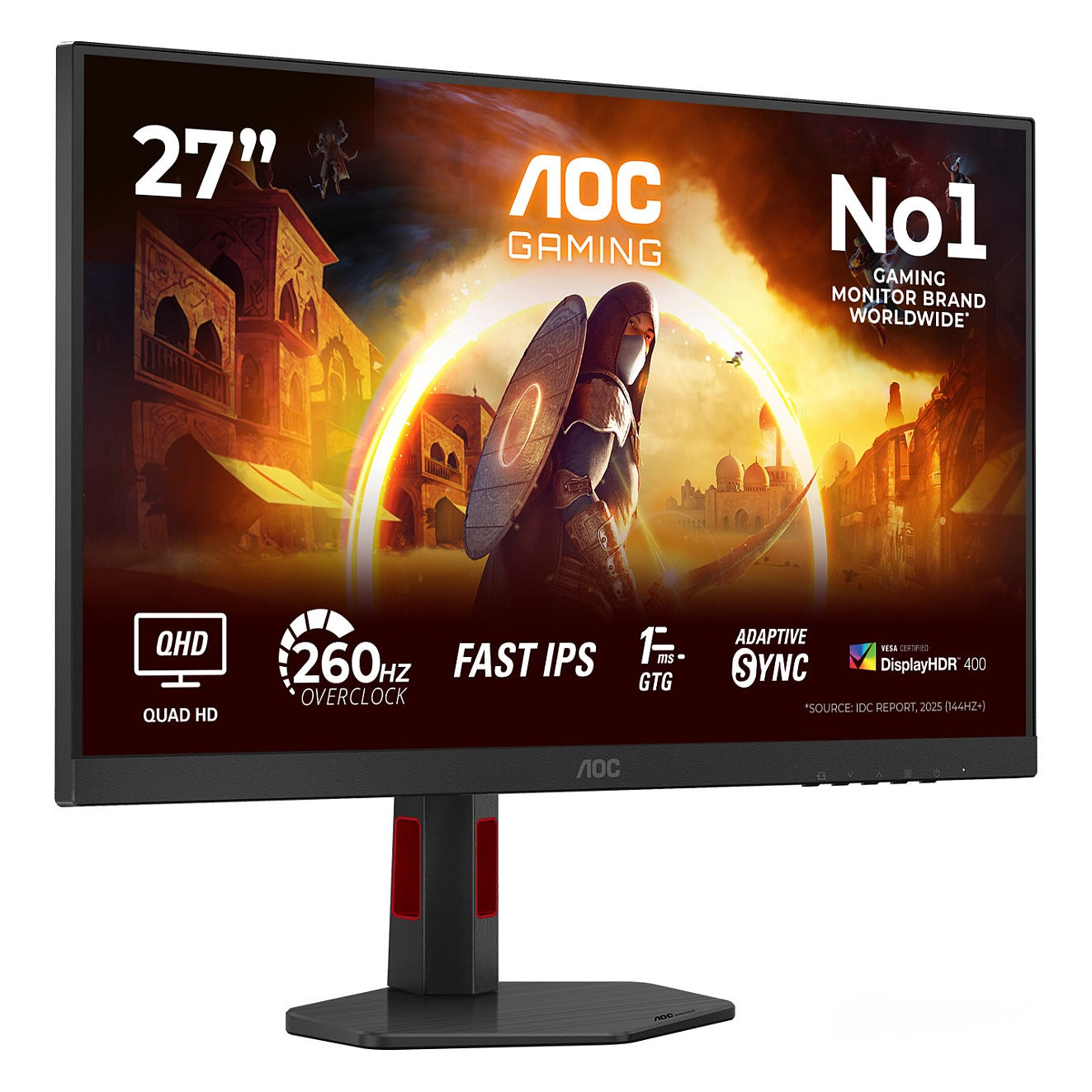 68,6 cm/27" (2560×1440) AOC 27G4ZR 16:9 QHD Fast IPS 1 ms 240 Hz HDMI 2.0 DisplayPort VESA Black