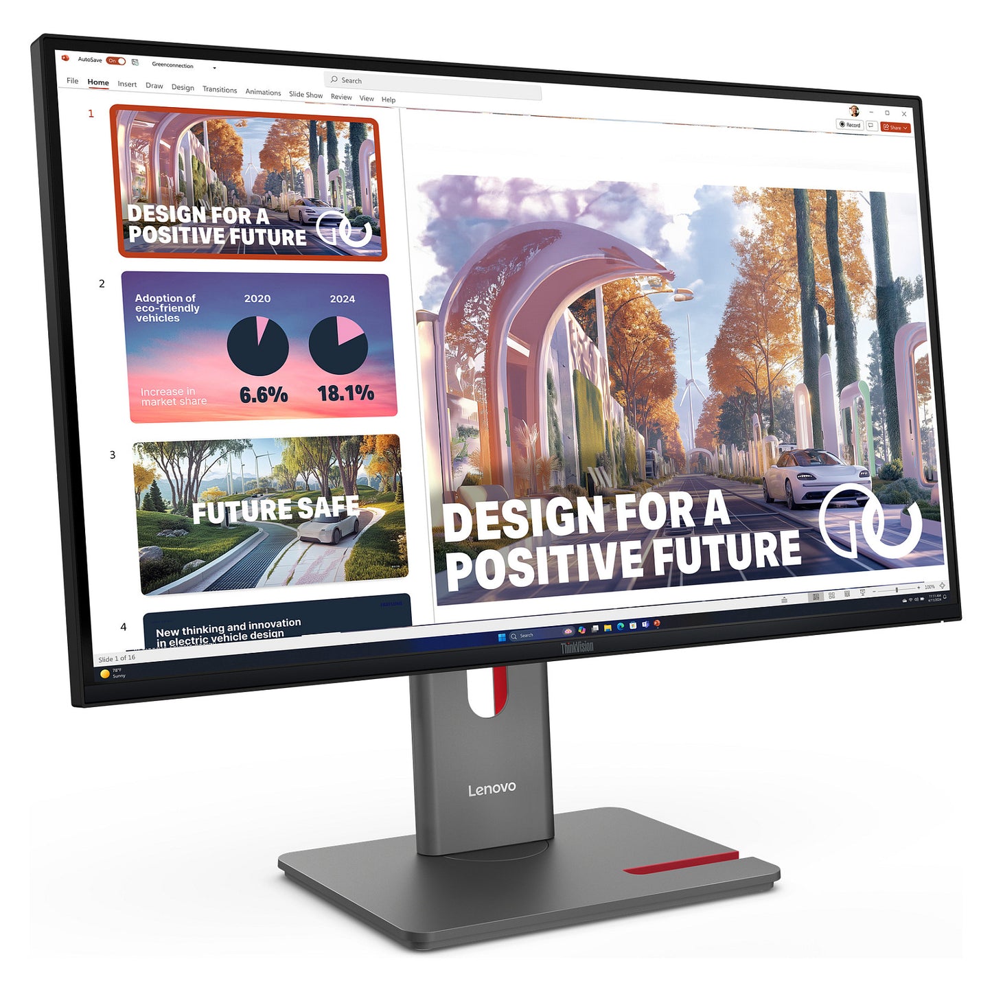 68,6cm/27" (2560x1440) Lenovo ThinkVision P27QD-40 16:9 WQHD IPS 4ms 120Hz HDMI DisplayPort USB-C USB LAN VESA KVM