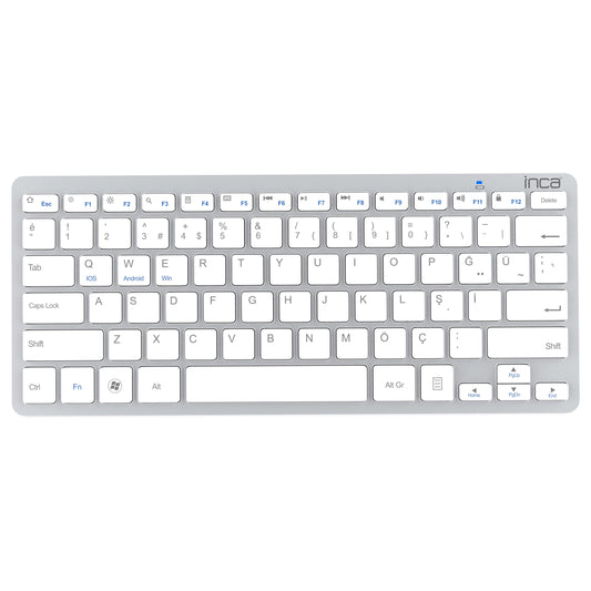 INCA Tastatur IBK-569BT BT 3.0 ultradünn, Multimedia, 10m silver